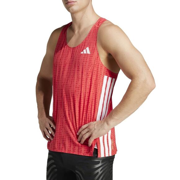 Adidas Adizero "Lucid Red" Running Singlet Tank Top Shirt JF3462 Men's Size XL - Picture 1 of 14